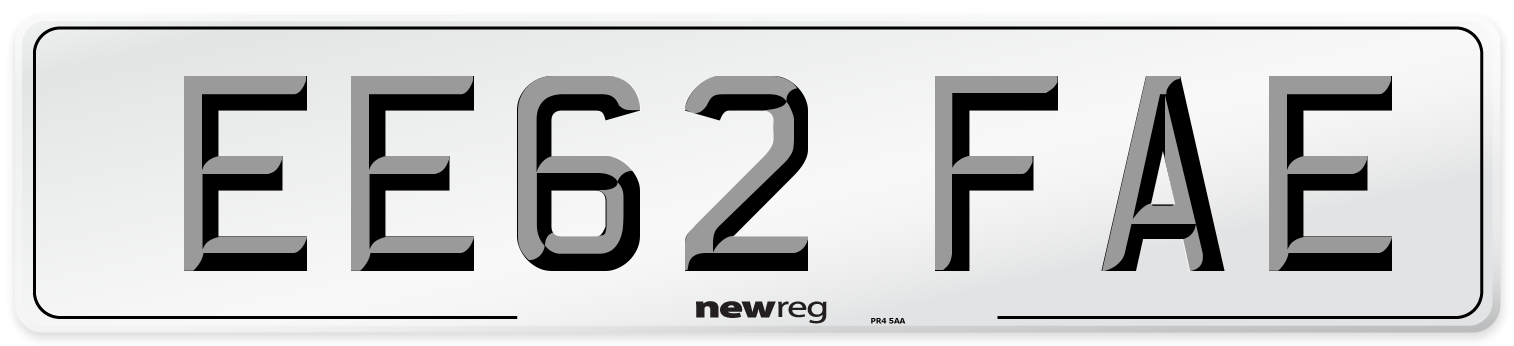 EE62 FAE Number Plate from New Reg